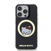 Husa premium pentru  iPhone 16 Pro - Hello Kitty compatibila MagSafe - Negru
