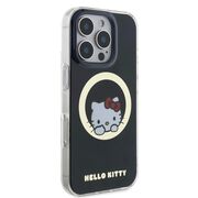 Husa premium pentru  iPhone 16 Pro - Hello Kitty compatibila MagSafe - Negru