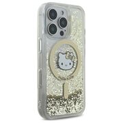 Husa premium pentru  iPhone 16 Pro Max - Hello Kitty compatibila MagSafe - Auriu