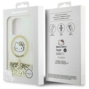 Husa premium pentru  iPhone 16 Pro Max - Hello Kitty compatibila MagSafe - Auriu