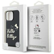 Husa premium pentru  iPhone 16 Pro Max - Hello Kitty compatibila MagSafe - Negru denim