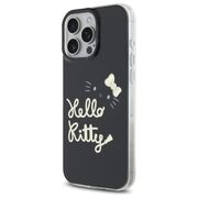 Husa premium pentru  iPhone 16 Pro Max - Hello Kitty compatibila MagSafe - Negru denim