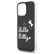 Husa premium pentru  iPhone 16 Pro Max - Hello Kitty compatibila MagSafe - Negru denim