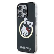 Husa premium pentru  iPhone 16 Pro Max - Hello Kitty compatibila MagSafe - Negru electric