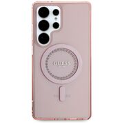 Husa premium pentru  Samsung Galaxy S25 Ultra compatibila MagSafe Guess Luxury Series - Roz pal