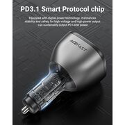Incarcator auto 2x USB-C, USB, 165W, Fast Charging, Intelligent Temperature Control, Acefast B14, negru