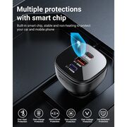 Incarcator auto 2x USB-C, USB, 165W, Fast Charging, Intelligent Temperature Control, Acefast B14, negru