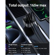 Incarcator auto 2x USB-C, USB, 165W, Fast Charging, Intelligent Temperature Control, Acefast B14, negru