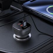 Incarcator auto 2x USB-C, USB, 165W, Fast Charging, Intelligent Temperature Control, Acefast B14, negru