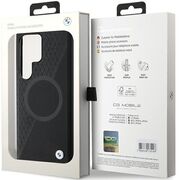 Husa premium pentru  Samsung Galaxy S24 Ultra compatibila MagSafe BMW Signature - Negru