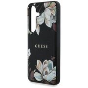 Husa premium pentru  Samsung Galaxy S25 compatibila MagSafe Guess Luxury Series - Negru deschis