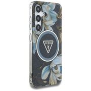Husa premium pentru  Samsung Galaxy S25 compatibila MagSafe Guess Luxury Series - Verde inchis
