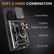 Husa Xiaomi 13T, 13T Pro cu inel Ring Armor Kickstand Tough Rugged cu protectie camera (negru)