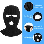 Cagula balaclava cu 3 gauri pentru ski neagra unisex Techsuit