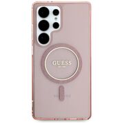 Husa premium pentru  Samsung Galaxy S25 Ultra compatibila MagSafe Guess Luxury Series - Roz pal