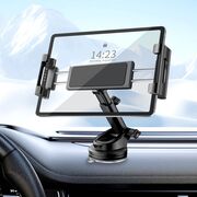 Suport auto pentru tableta 7 -  11 inch, cu prindere pe parbriz sau bord, brat telescopic ajustabil, rotire 360, negru