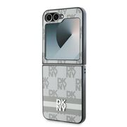 Husa premium pentru  Samsung Galaxy Z Flip 6 DKNY Pattern Energy - Gri deschis