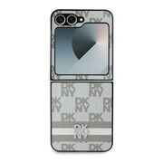 Husa premium pentru  Samsung Galaxy Z Flip 6 DKNY Pattern Energy - Gri deschis