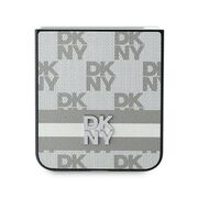 Husa premium pentru  Samsung Galaxy Z Flip 6 DKNY Pattern Energy - Gri deschis