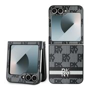 Husa premium pentru  Samsung Galaxy Z Flip 6 DKNY Pattern Energy - Gri