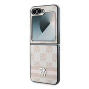 Husa premium pentru  Samsung Galaxy Z Flip 6 DKNY Pattern Energy - Roz