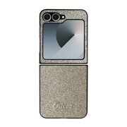 Husa premium pentru  Samsung Galaxy Z Flip 6 Guess Elegance Series - Auriu