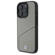 Husa premium pentru  iPhone 16 Pro Max compatibila MagSafe BMW Signature - Gri deschis