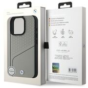Husa premium pentru  iPhone 16 Pro Max compatibila MagSafe BMW Signature - Gri deschis