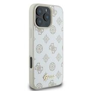 Husa premium pentru  iPhone 16 Pro Max compatibila MagSafe Guess Luxury Series - Alb
