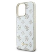 Husa premium pentru  iPhone 16 Pro Max compatibila MagSafe Guess Luxury Series - Alb