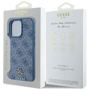 Husa premium pentru  iPhone 16 Pro Max compatibila MagSafe Guess Luxury Series - Albastru