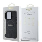 Husa premium pentru  iPhone 16 Pro Max compatibila MagSafe Guess Luxury Series - Negru