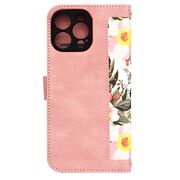 Husa tip carte pentru  iPhone 16 Pro Max, functie stand si port carduri, Roz
