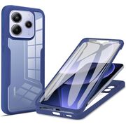 Pachet 360: Husa cu folie integrata pentru  Xiaomi Redmi Note 14 4G Cover360 fata / spate - Albastru