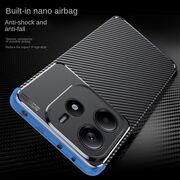 Husa de protectie pentru  Xiaomi Redmi Note 14 4G Auto Focus Slim, Anti-Scratch, cu fibra de carbon si protectie lentile - Negru denim