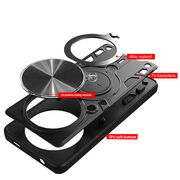 Husa pentru  Xiaomi Redmi Note 14 Pro 4G cu protecție pentru cameră și suport magnetic integrat Ring Shockproof, Negru