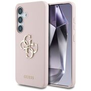 Husa premium pentru  Samsung Galaxy S25 Guess Elegance Series - Roz neon
