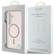 Husa premium pentru  Samsung Galaxy S25 compatibila MagSafe Guess Luxury Series - Roz pal