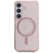 Husa premium pentru  Samsung Galaxy S25 compatibila MagSafe Guess Luxury Series - Roz pal