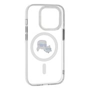 Husa premium pentru  iPhone 14 Pro  Karl Lagerfeld compatibila Magsafe - Alb
