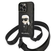 Husa premium pentru  iPhone 14 Pro  Karl Lagerfeld compatibila Magsafe - Negru royal