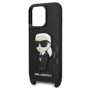 Husa premium pentru  iPhone 14 Pro  Karl Lagerfeld compatibila Magsafe - Negru royal