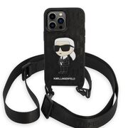 Husa premium pentru  iPhone 14 Pro  Karl Lagerfeld compatibila Magsafe - Negru royal