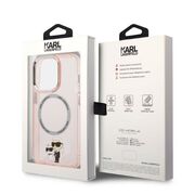 Husa premium pentru  iPhone 14 Pro  Karl Lagerfeld compatibila Magsafe - Roz pal