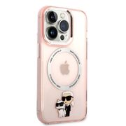 Husa premium pentru  iPhone 14 Pro  Karl Lagerfeld compatibila Magsafe - Roz pal