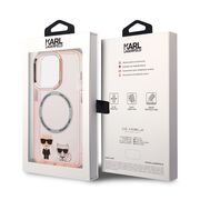 Husa premium pentru  iPhone 14 Pro  Karl Lagerfeld compatibila Magsafe - Roz