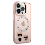 Husa premium pentru  iPhone 14 Pro  Karl Lagerfeld compatibila Magsafe - Roz