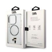 Husa premium pentru  iPhone 14 Pro  Karl Lagerfeld compatibila Magsafe - Transparent