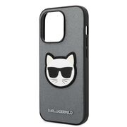 Husa premium pentru  iPhone 14 Pro  Karl Lagerfeld superior quality - Gri deschis