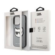 Husa premium pentru  iPhone 14 Pro  Karl Lagerfeld superior quality - Gri deschis